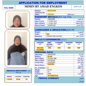 MIMIN BT<br><br> Domestic Worker –  Indonesia