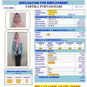 SARTIKA PURNAMASARI<br><br> Domestic Worker –  Indonesia
