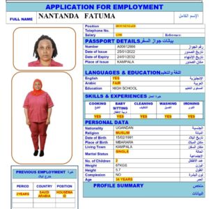 NANTANDA FATUM<br><br> Domestic Worker –  Uganda
