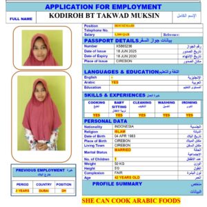 KODIROH BT<br><br> Domestic Worker –  Indonesia