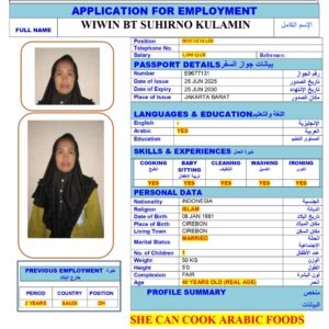 WIWIN BT<br><br> Domestic Worker –  Indonesia