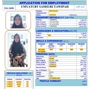 UMYATI BT<br><br> Domestic Worker –  Indonesia
