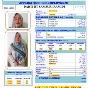 DARTI BT<br><br> Domestic Worker –  Indonesia