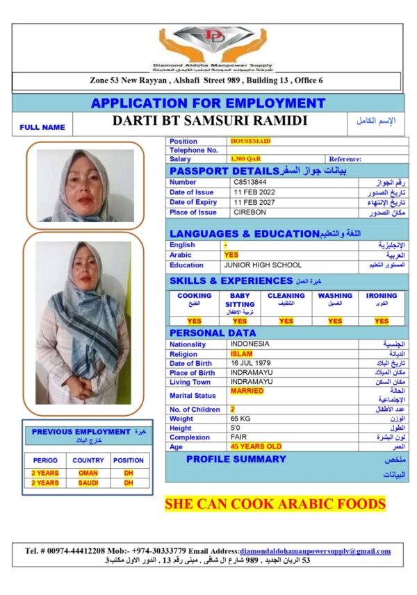 DARTI BT<br><br> Domestic Worker –  Indonesia
