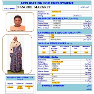 NANGOBI MARGRET<br><br> Domestic Worker –  Uganda