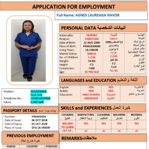 AGNES NAVOR   Domestic Worker - PHILIPPINES