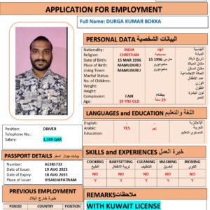 DURGA BOKKA   DRIVER - India