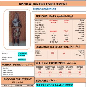 NORHAYATI   Domestic Worker - INDONESIA