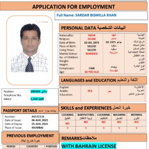 SARDAR KHAN   DRIVER - India