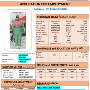 SITI SUHAENI   Domestic Worker - INDONESIA