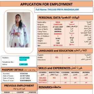 THULASI MADAGALAM   Domestic Worker - INDIA